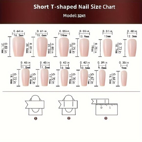 24Pcs Christmas Press on Nails Set - Short Ballet Fake Nails with Red & White - Picture 7 of 7